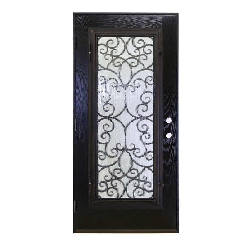 KaMic Polyurethane Swing Door with Right-Hand Double Inward in Espresso