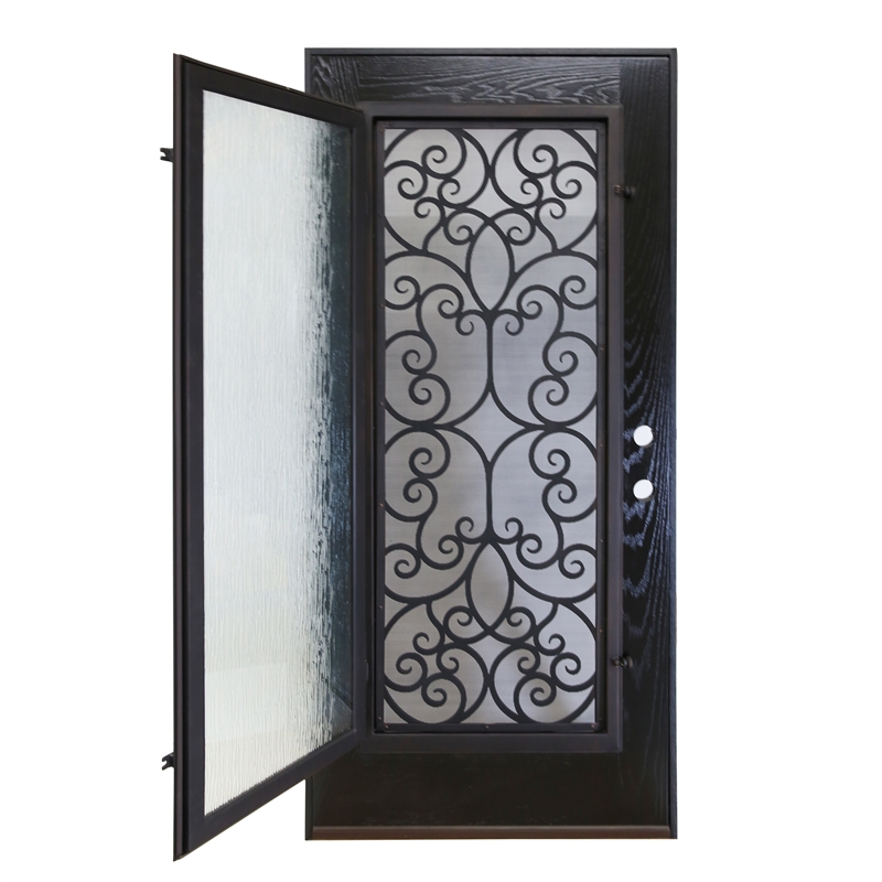 KaMic Polyurethane Swing Door with Right-Hand Double Inward in Espresso