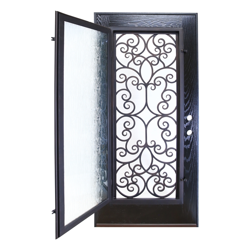 KaMic Polyurethane Swing Door with Right-Hand Double Inward in Espresso
