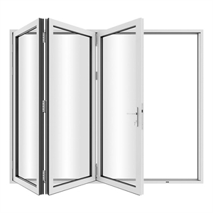 96&quot x 80&quot Contemporary Glass & Aluminum Folding Door with 3 Panels in White
