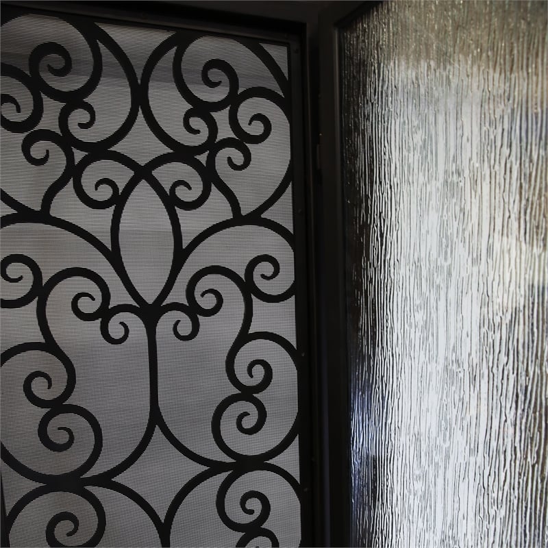 KaMic Polyurethane Swing Door with Right-Hand Double Inward in Dark Walnut