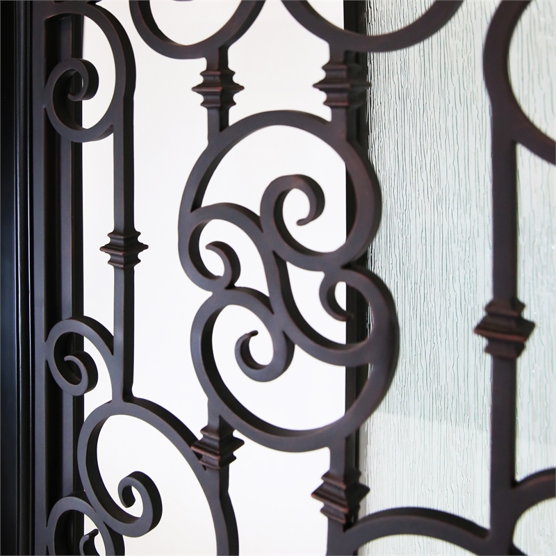 KaMic Polyurethane Swing Exterior Door with Right-Hand Single Inward in Espresso
