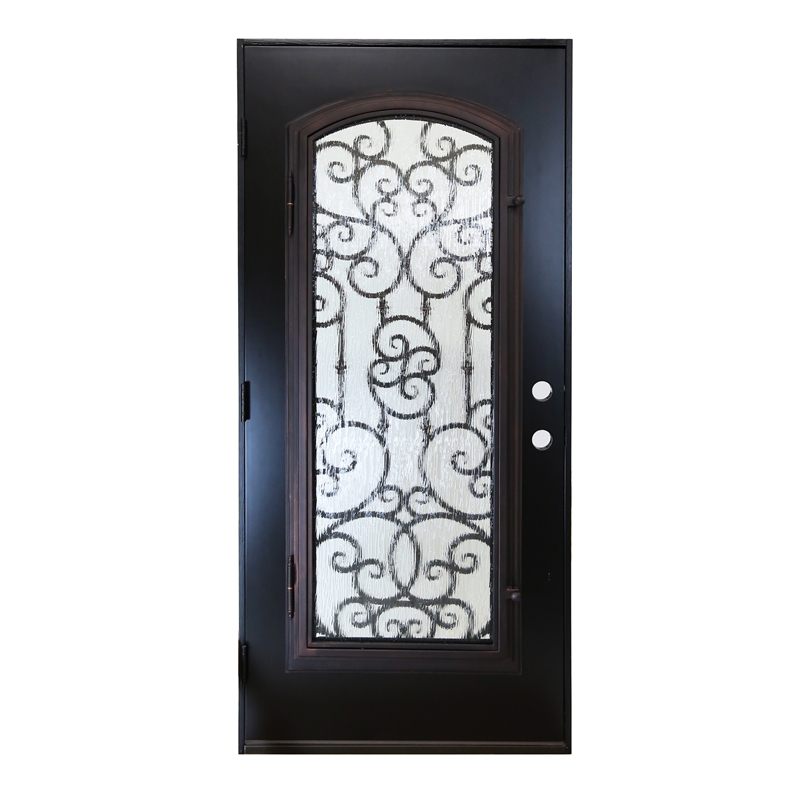 KaMic Polyurethane Swing Exterior Door with Right-Hand Single Inward in Espresso