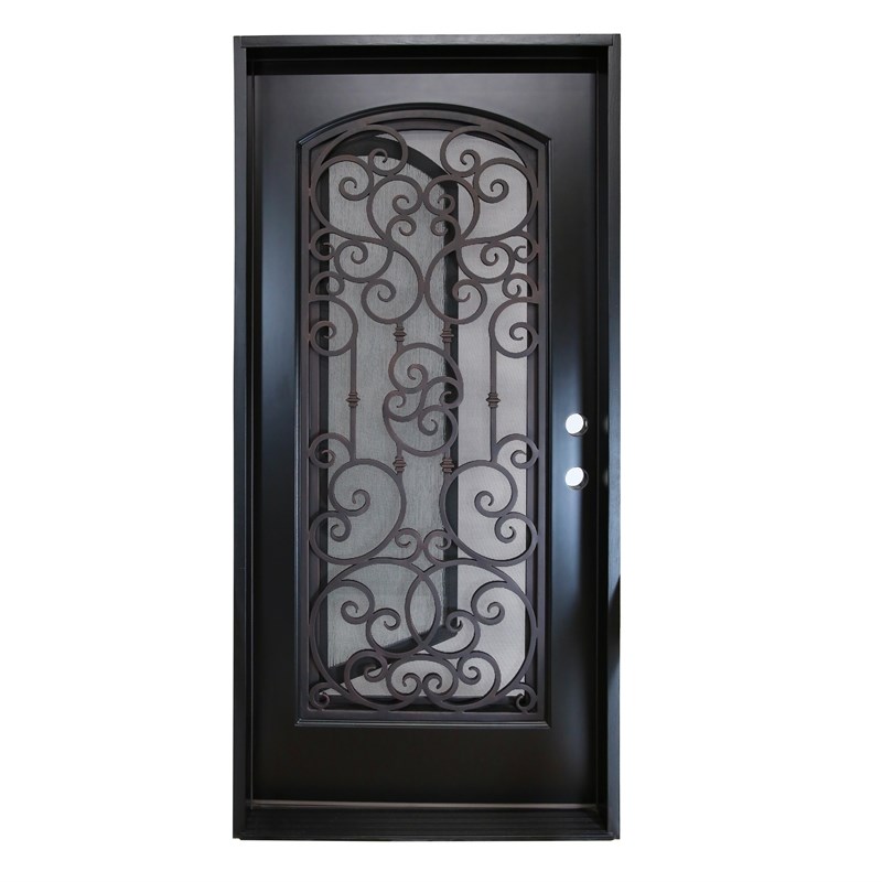 KaMic Polyurethane Swing Exterior Door with Left-Hand Single Inward in Espresso