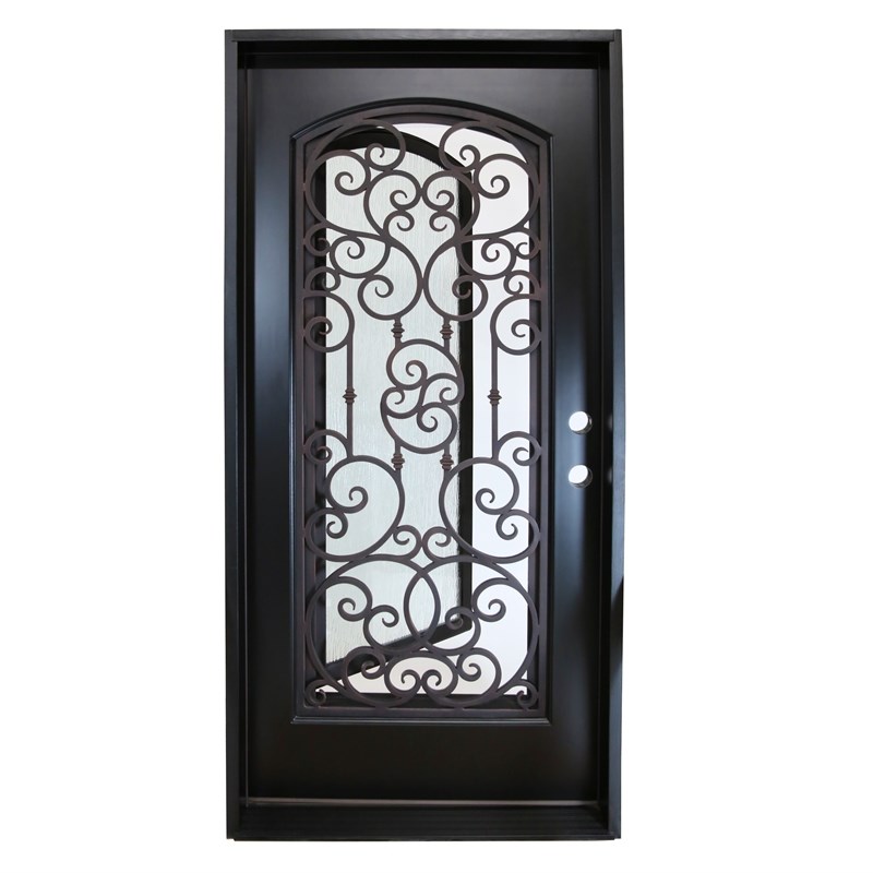 KaMic Polyurethane Swing Exterior Door with Left-Hand Single Inward in Espresso
