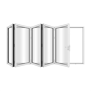 168&quotx 80&quot 5 Panels Aluminum Folding Door In White Folded Out From Right To Left