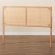 bali & pari Aurelia Brown Finished Bayur Wood and Rattan Queen Size Headboard