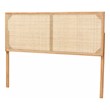 bali & pari Aurelia Brown Finished Bayur Wood and Rattan Queen Size Headboard