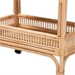 bali & pari Lombok 1-Shelf Modern Rattan & Wood Wine Cart in Natural Brown