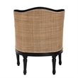 bali & pari Elizette Beige Fabric and Black Finished Wood Accent Chair