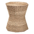 bali & pari Idoya Octagon Seagrass & Metal End Table in Natural Brown