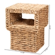 bali & pari Raziel Square Seagrass & Wood End Table in Natural Brown
