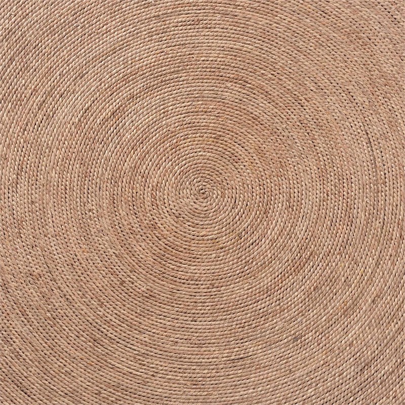 bali & pari Bistra Round Seagrass & Wood Dining Table in Natural Brown