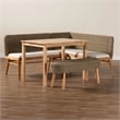 bali & pari Denver Natural Seagrass and Acacia Wood 4-Piece Dining Nook Set