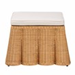 bali & pari Palm Bohemian Honey Scallop Rattan Ottoman