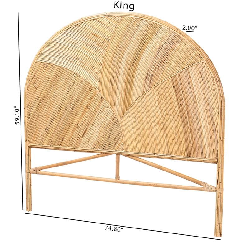bali & pari Seana Bohemian Honey Rattan King Size Standalone Headboard