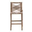 bali & pari Poltak Gray Natural Kubu Rattan and Mahogany Wood Counter Stool