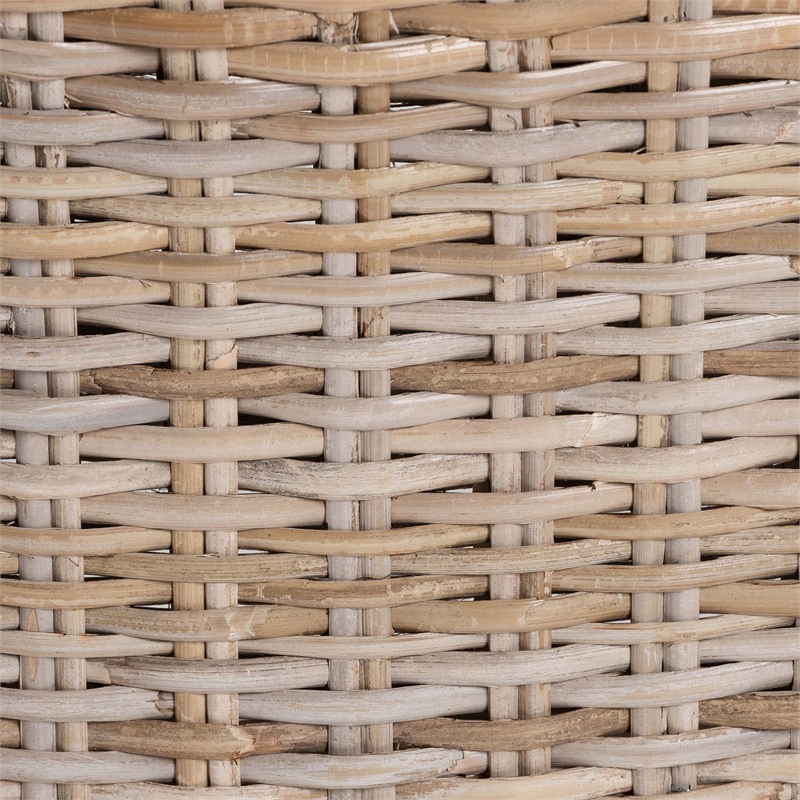 bali & pari Barossa Bohemian Gray Kubu Rattan and Mahogany Wood Dining Chair