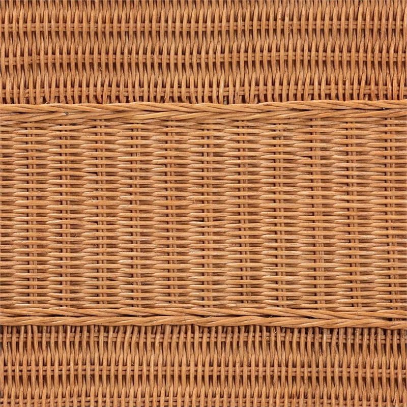 bali & pari Minahasa Bohemian Light Honey Braided Rattan Side Table