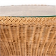 bali & pari Nina Light Honey Braided Rattan End Table with Glass Tabletop