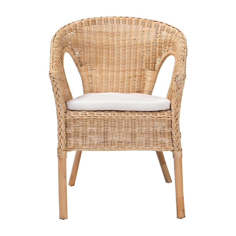bali & pari Abbey Modern Bohemian Natural Rattan Dining Chair