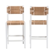 bali & pari Talli Paper Loom and White Mahogany Wood 2-Piece Bar Stool Set