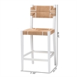 bali & pari Talli Paper Loom and White Mahogany Wood 2-Piece Bar Stool Set