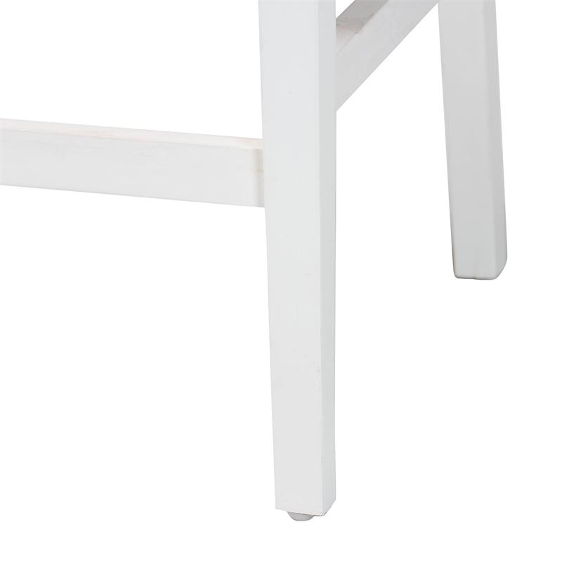 bali & pari Talli Paper Loom and White Mahogany Wood 2-Piece Counter Stool Set