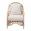 bali & pari Florence Bohemian Ivory Braided Rattan Arm Chair