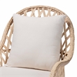 bali & pari Florence Bohemian Ivory Braided Rattan Arm Chair