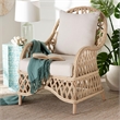 bali & pari Florence Bohemian Ivory Braided Rattan Arm Chair