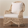 bali & pari Florence Bohemian Ivory Braided Rattan Arm Chair