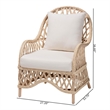 bali & pari Florence Bohemian Ivory Braided Rattan Arm Chair