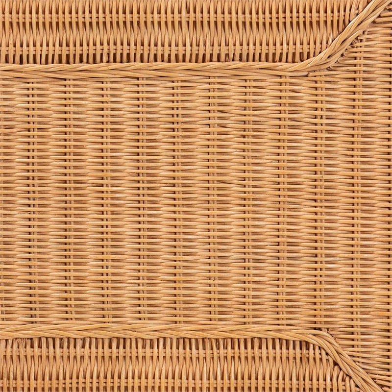 bali & pari Minahasa Bohemian Light Honey Braided Rattan Coffee Table