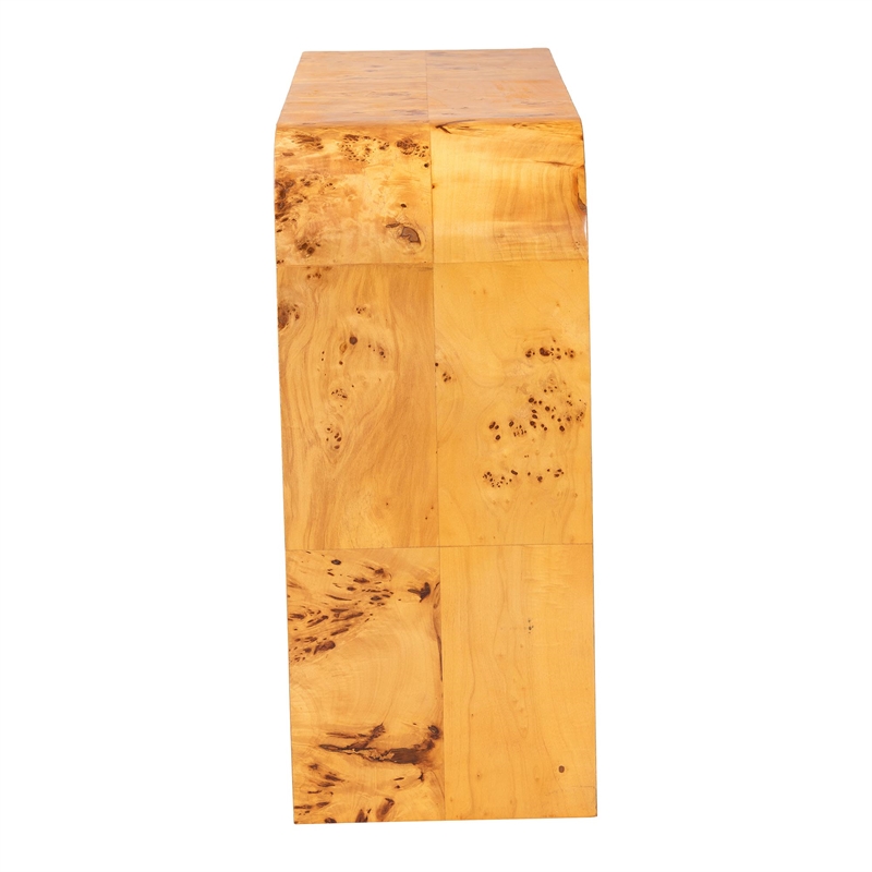 bali & pari Revelle Natural Light Mappa Burl Wood Console Table