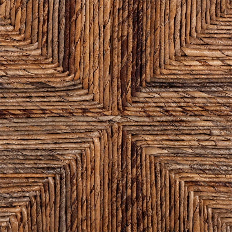 bali & pari Cordoba Natural Seagrass and Mahogany Wood 2-Piece Dining Chair