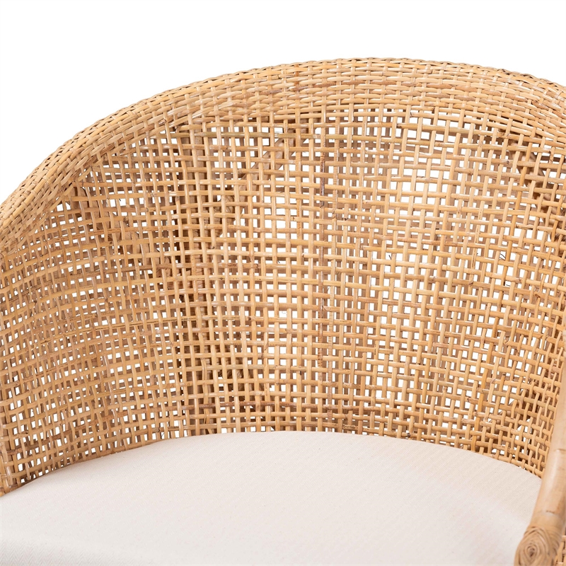bali & pari Lumajang Light Honey Rattan and Wood 2-Piece Dining Chair Set