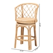 bali & pari Ayu Bohemian Light Honey Rattan Swivel Counter Stool