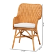 bali & pari Celsie Bohemian Light Honey Rattan Dining Chair