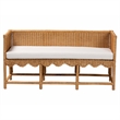 bali & pari Seranay Bohemian Scallop Light Honey Rattan Accent Bench