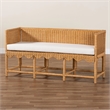 bali & pari Seranay Bohemian Scallop Light Honey Rattan Accent Bench