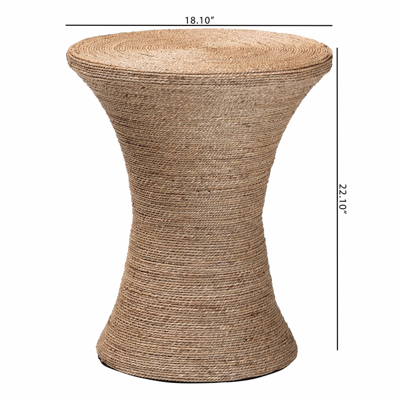 bali & pari Cady Japandi Natural Seagrass Side Table