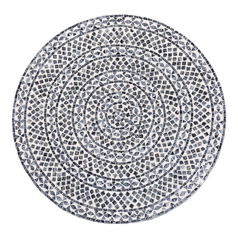 bali & pari Idra Black and White Mother of Pearl Capiz Shell Coffee Table