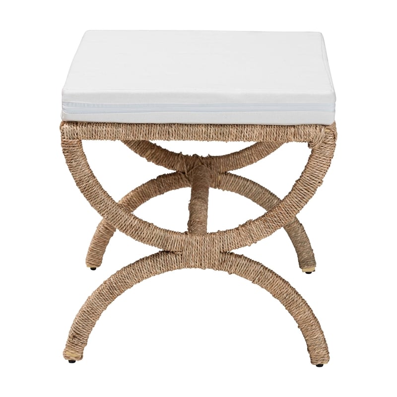 bali & pari Maliyah Japandi Natural Seagrass Ottoman
