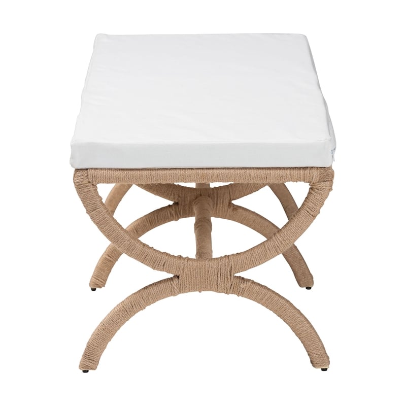 bali & pari Maliyah Japandi Natural Seagrass Accent Bench