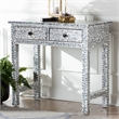 bali & pari Diata Black and White Pearl Capiz Shell 2-Drawer Console Table