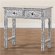 bali & pari Diata Black and White Pearl Capiz Shell 2-Drawer Console Table
