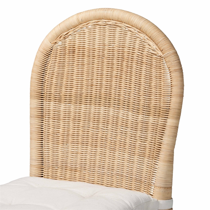 bali & pari Bilu Bohemian Natural Rattan 2-Piece Counter Stool Set