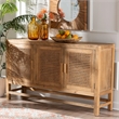 bali & pari Sibu Bohemian Natural Rattan and Reclaimed Wood Cabinet