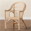 bali & pari Zaira Modern Bohemian Natural Rattan Arm Chair